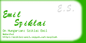 emil sziklai business card